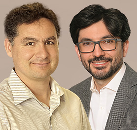 Marcos Sepúlveda, Director del Magíster en Analítica para los Negocios; y Tomás Reyes, Codirector del Magíster en Inversiones y Finanzas Aplicadas
